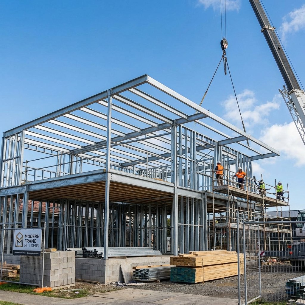 Construction moderne en ossature métallique maison